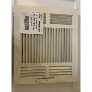 New HVAC Premium‎ Flat Stamp Grille 3 Way 12” X 10” White